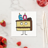 60お誕生日ケーキ(ろうそく) スタンダードカクテルナプキン (インサイチュ)