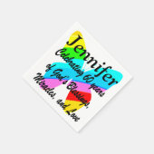 60かわいらし番目の誕生日蝶ナプキンをパーソナライズ スタンダードカクテルナプキン (角)