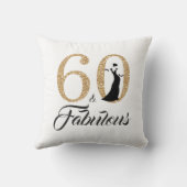 60すばらしい金ゴールドのグリッターの第60誕生会 クッション (裏面)