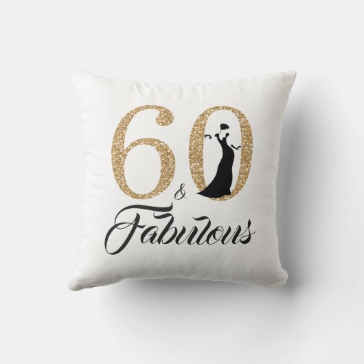 60すばらしい金ゴールドのグリッターの第60誕生会 クッション (裏面)