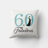 60すばらしく青いグリッターの第60誕生会のギフト クッション (裏面)