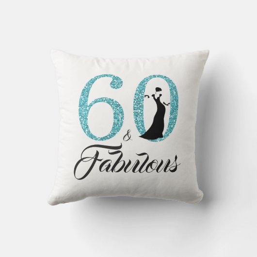 60すばらしく青いグリッターの第60誕生会のギフト クッション (裏面)