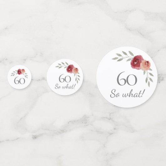 60そおもしろいう水の色フローラ60誕生日 コンフェッティ (正面)