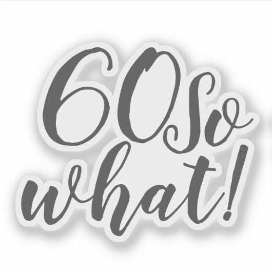 60そおもしろいそ何タイポグラフィ60誕生日 シール (正面)