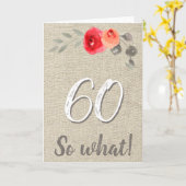 60そおもしろいそ60番目のフローラ誕生日 カード (黄色い花)