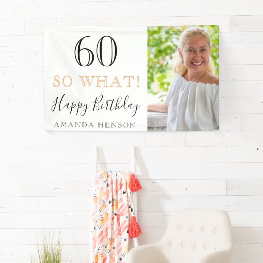 60そエレガントそ60番目の誕生日写真 横断幕 (インサイチュ)