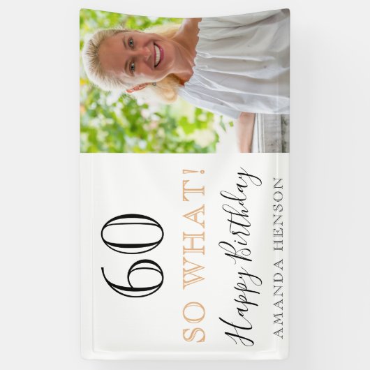 60そエレガントそ60番目の誕生日写真 横断幕 (縦)