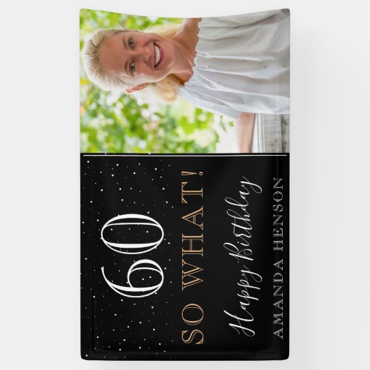 60そモダンそ60番目の誕生日写真 横断幕 (縦)