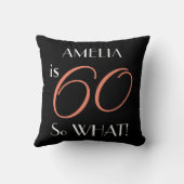 60だからおもしろい何エレガントブラック60th誕生日 クッション (裏面)