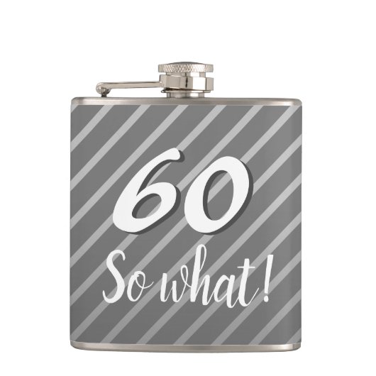 60だからおもしろい何エレガント引用文60番目の誕生日 フラスク (正面)