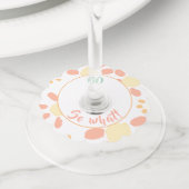 60だからおもしろい花水の色60誕生日 ワイングラスタグ (クローズアップ)