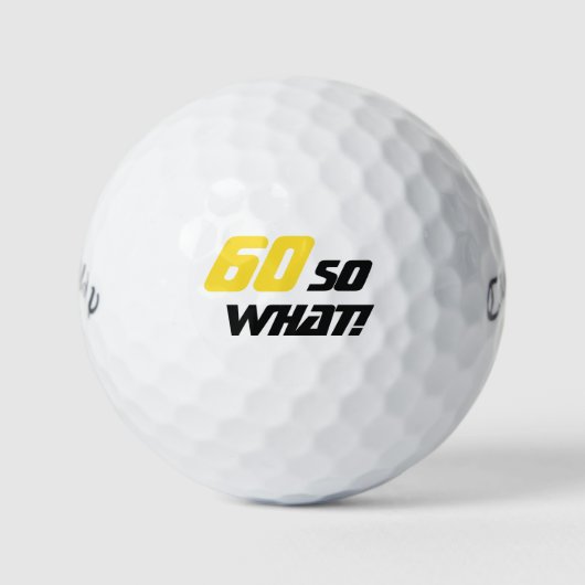 60だから何おもしろいタイポグラフィ60誕生日 ゴルフボール (正面)