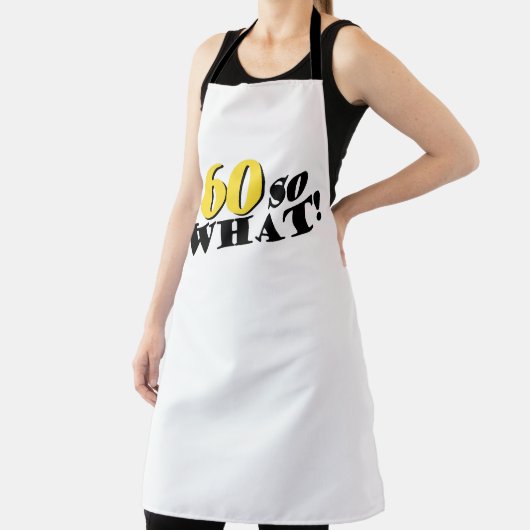 60だから何おもしろいモダンタイポグラフィ60誕生日 エプロン (インサイチュ)