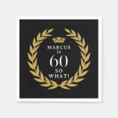 60だから何おもしろいローレルリースクラウン60誕生日 スタンダードカクテルナプキン (正面)