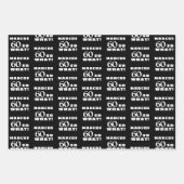 60だから何おもしろい引用文タイポグラフィ60番目誕生日 ラッピングペーパーシート (正面2)