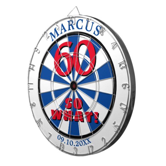 60だから何おもしろい引用文60th誕生日ダーツボード ダーツボード (正面右)