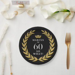 60だから何だってば！おもしろ月桂樹の王冠 60歳の誕生日 ペーパープレート