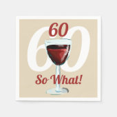 60だから何やる気を起こさせる赤ワイン60誕生日 スタンダードカクテルナプキン (正面)