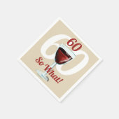 60だから何やる気を起こさせる赤ワイン60誕生日 スタンダードカクテルナプキン (角)