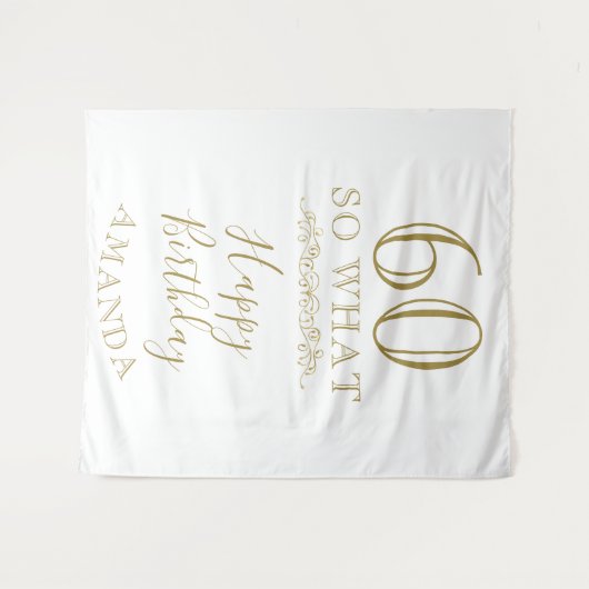 60だから何エレガントオーナメント60誕生日 タペストリー (正面(横))