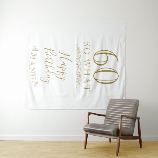 60だから何エレガントオーナメント60誕生日 タペストリー (インサイチュ(横))