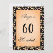 60だから何デイジーフラワーフローラ60th誕生日パーティー 招待状 (正面)