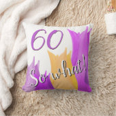 60だから何ピンクチューリップフラワー60誕生日 クッション (ブランケット)