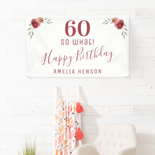 60だから何レッドローズフローラ60th誕生日パーティー 横断幕 (インサイチュ)