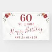 60だから何レッドローズフローラ60th誕生日パーティー 横断幕 (横)