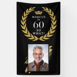 60だから何 Funny Laurel Wreath 写真 誕生日 横断幕