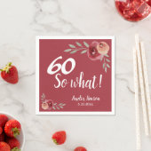 60だから何Red Waterカラーバラ60誕生日 スタンダードカクテルナプキン (インサイチュ)