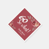 60だから何Red Waterカラーバラ60誕生日 スタンダードカクテルナプキン (角)