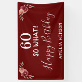 60だから何Red Waterカラーバラ60誕生日 横断幕 (縦)