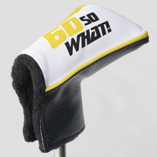 60だから前向き何引用文60歳の誕生日 ゴルフヘッドカバー (3/4 正面)