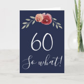 60だから水の色のバラフローラ60誕生日 カード (正面)