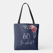 60だから水の色のバラフローラ60誕生日 トートバッグ (裏面)
