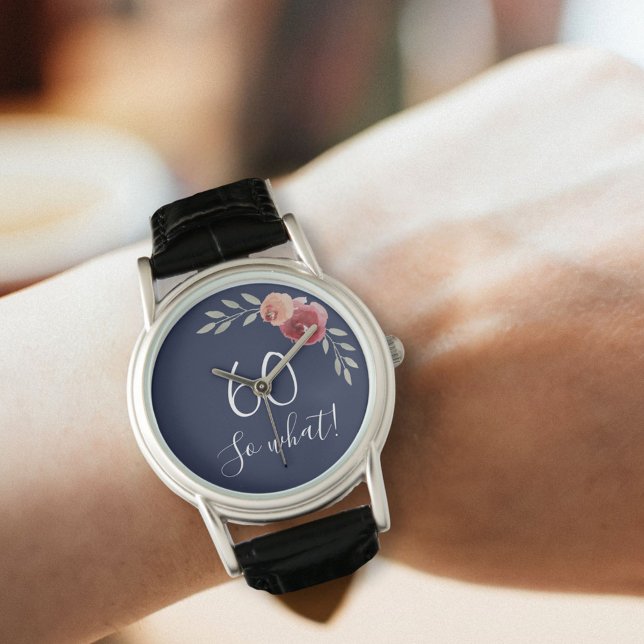 60だから水の色のバラフローラ60誕生日 腕時計 (クリエイターアップロード済み)