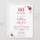 60だから赤おもしろいバラ60th誕生日パーティー 招待状 (正面)