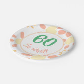 60だから60番目感動的の誕生日フローラ ペーパープレート (アングル)