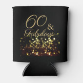 60とエレガント素晴らしいブラックと金ゴールド 缶クーラー (正面)