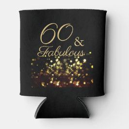 60とエレガント素晴らしいブラックと金ゴールド 缶クーラー