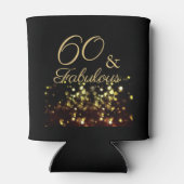 60とエレガント素晴らしいブラックと金ゴールド 缶クーラー (裏面)