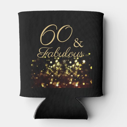 60とエレガント素晴らしいブラックと金ゴールド 缶クーラー (裏面)