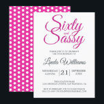 60とサッシピンクグリッター60th誕生日パーティー 招待状<br><div class="desc">60歳祝をスタイルに60歳の誕生日のデザインでホットピンクグリッターフェイクで60歳の誕生日のフェスティバルを回すスタイリッシュ。60歳の誕生日の招待は、単にあなたの60歳の誕生日のパーティーのお祝いのためにパーソナライズして送信することができる。単語60、sassyはピンクグリッターでフェイク、タイポグラフィを用いて設定さモダンれる。カードの裏にはピンクのドット模様が付いている。おもしし救済連絡はhappydolphinstudio@outlook.comまでお電話ください。60回目の救済誕生祝いが素晴らしいイベントになってくれて嬉しい！Happy dolphin Studio専用。</div>