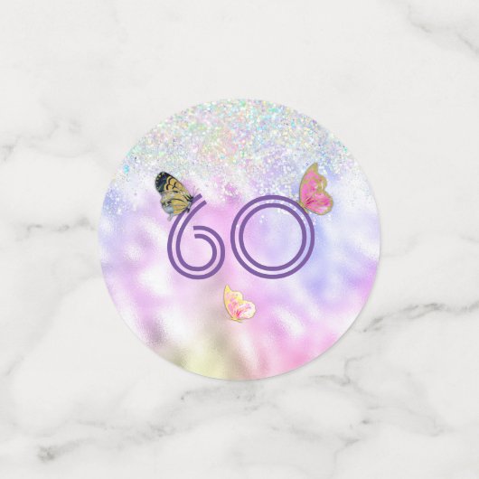 60と壮観なグリッター誕生日 コンフェッティ (スモール正面)