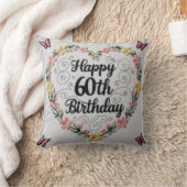 "60と壮観"装飾用クッション:お祝い クッション (ブランケット)