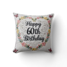 "60と壮観"装飾用クッション:お祝い