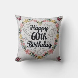 "60と壮観"装飾用クッション:お祝い クッション