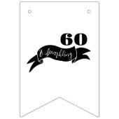 60と手きらめく引き白黒 バンティングフラッグ (第2の旗)