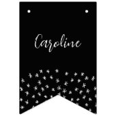 60と手きらめく引き白黒 バンティングフラッグ (第1の旗)